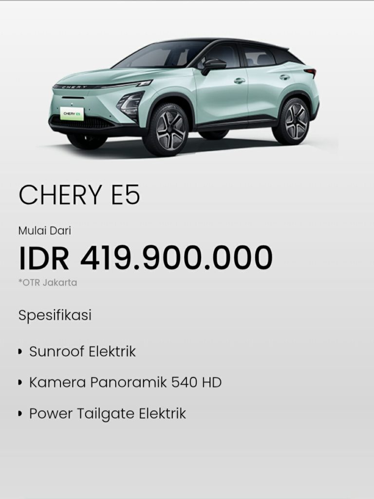 Chery OMODA E5 PURE Indonesia 2026 Spesifikasi Harga 7