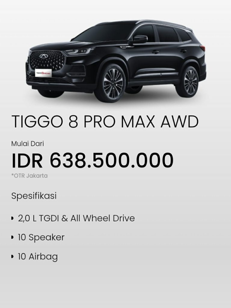 Spesifikasi CHERY TIGGO 8 PRO MAX AWD 2026 Indonesia 7