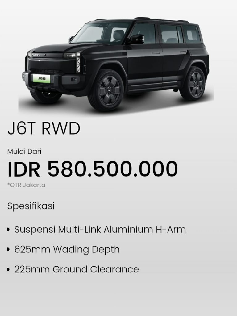 Spesifikasi Chery J6T RWD 2026 BEV Indonesia 7