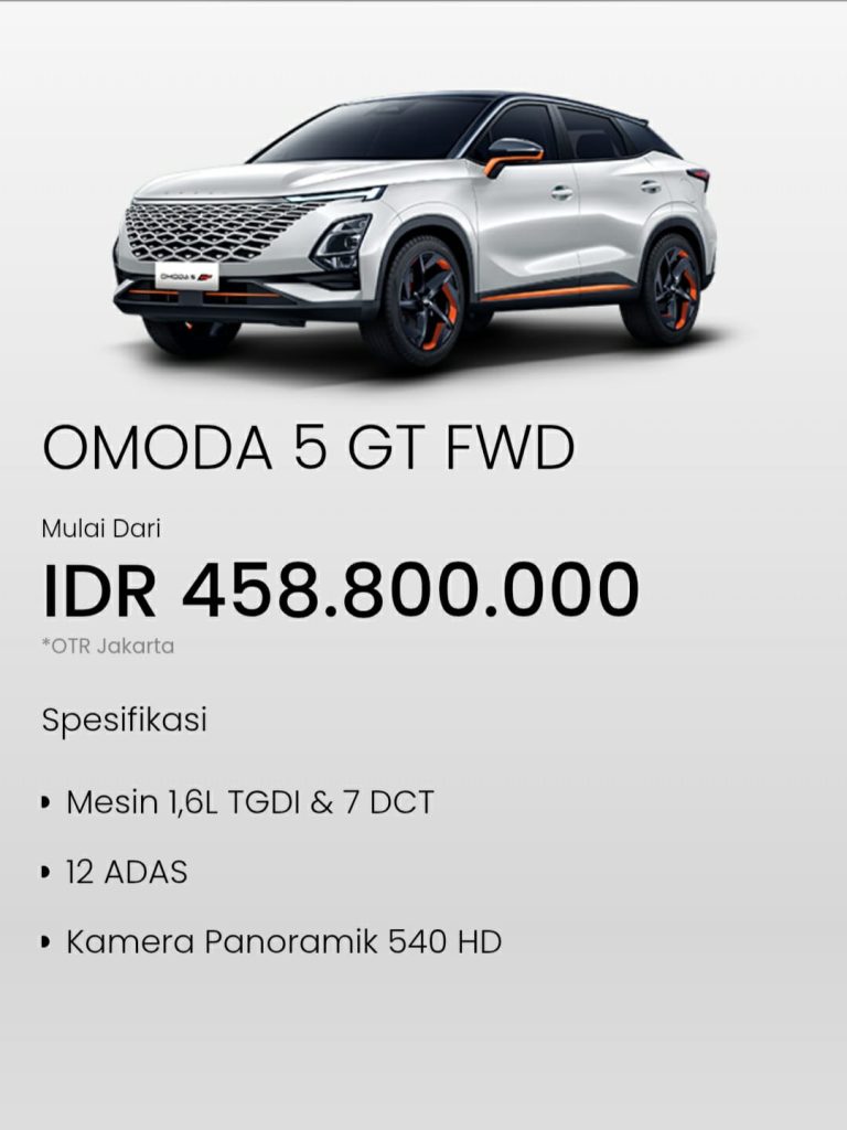 Spesifikasi Chery OMODA 5 GT FWD 2026 Indonesia 7