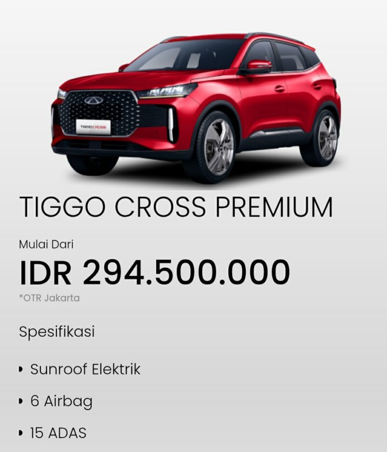 Spesifikasi CHERY TIGGO CROSS 2026 Varian Premium